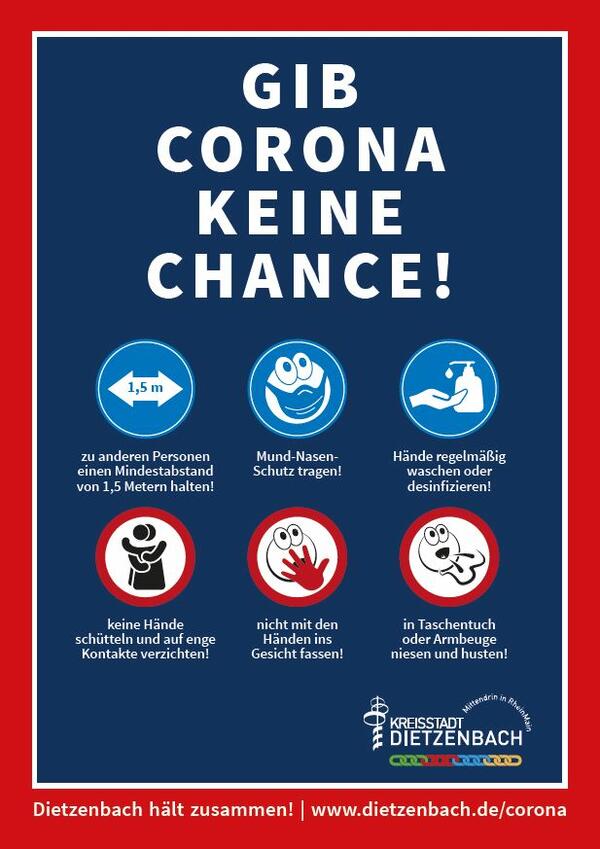Plakat zu Corona