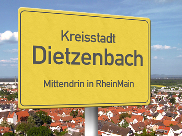 Ortsschild Kreisstadt Dietzenbach